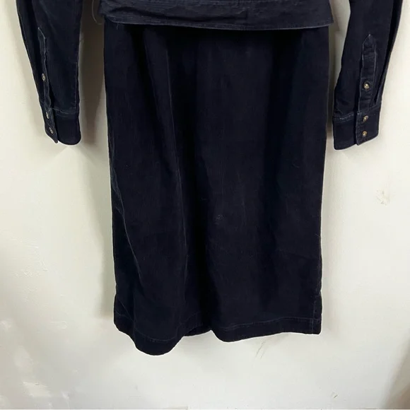 Boden Eloise Corduroy Navy Midi Shirt Dress Size 4 LONG - Picture 10 of 13